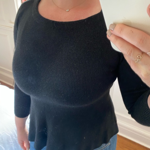 Caroll Black Peplum Sweater - Picture 2 of 12